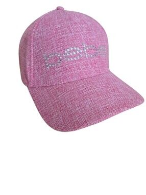 Bebe Rhinestone Logo Cap Pink NWOT One Size Adjustable